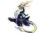  artist_request black_sclera closed_mouth colored_sclera full_body miraidon no_humans non-humanoid_robot official_art pixel_eyes pokemon pokemon_(creature) pokemon_focus robot robot_dragon second-party_source solo transparent_background 