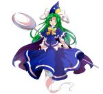  1girl alphes_(style) blue_capelet blue_hat blue_skirt blue_vest blush bow breasts cape capelet commentary_request dairi frilled_shirt frills full_body ghost_tail green_eyes green_hair hat highres large_variant_set long_hair long_skirt long_sleeves mima_(touhou) neck_ribbon open_mouth parody ribbon shirt skirt solo staff style_parody tachi-e touhou touhou_(pc-98) transparent_background variant_set very_long_hair vest white_shirt white_sleeves wizard_hat yellow_bow yellow_ribbon 