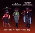  2022 anthro baseball_bat bat bat_(object) black_clothing brown_hair clothing deer deltarune dess_holiday female footwear hair hi_res huecycles mammal new_world_deer reindeer shoes solo text undertale_(series) 