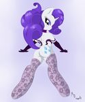  anthrofied back_turned blue_eyes butt cutie_mark equine female friendship_is_magic fur hair horn horse inviting legwear lingerie looking_at_viewer looking_back mammal mdgusty my_little_pony plain_background pony purple_hair pussy rarity_(mlp) seductive signature smile solo standing stockings unicorn white_background white_fur 
