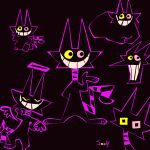 2025 anotherjooby black_background colored_line_art deltarune domestic_cat felid feline felis feral friend_(deltarune) heterochromia hi_res mammal purple_line_art simple_background solo undertale_(series)