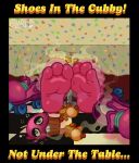 3_toes absurd_res ambiguous_gender animate_inanimate anthro avian barefoot bird blarf022 chicken cupcake_(fnaf) duo english_text feet female five_nights_at_freddy&#039;s five_nights_at_freddy&#039;s:_secret_of_the_mimic five_nights_at_freddy&#039;s:_security_breach food food_creature foot_focus galliform gallus_(genus) hi_res musk party_time_chica_(fnaf) phasianid roller_skates scottgames shoes_removed smelly smelly_feet smelly_shoes soles steel_wool_studios stink_fumes tablecloth text toes under_table