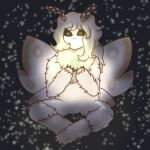 absurd_res ambient_arthropod ambient_firefly ambient_insect antennae_(anatomy) anthro arthropod athena_(spaceysparklez) back_wings blaze2012 female fluffy fur glowing hair hi_res insect lepidopteran long_hair moth neck_tuft simple_background sitting tuft white_body white_fur white_hair wings
