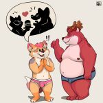 absurd_res anthro bear belly belly_squish big_butt burger butt canid canine canis chubby_cheeks comic coyote duo feederism food fupa gainer happy heart_symbol hi_res hug hugging_another love male male/male mammal nipples obese obese_male overweight overweight_anthro overweight_male roy_(t_cayoti) slightly_chubby slightly_chubby_male squish t_cayoti tharos_(t_cayoti)