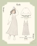  1girl animal_ears bambi_(movie) character_name copyright_name dress english_text full_body genderswap grey_hair hairband highres humanization looking_at_viewer meecosme red_eyes shirt smile thumper_(bambi) translation_request twintails 