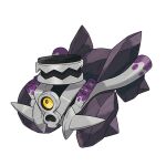  artist_request black_sclera colored_sclera full_body no_humans official_art one-eyed open_mouth outline pokemon pokemon_(creature) pokemon_focus pokemon_sv revavroom solo third-party_source transparent_background white_outline yellow_eyes 