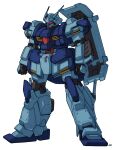  commentary_request earth_federation gundam gundam_hathaway&#039;s_flash gustav_karl machinery mecha mecha_focus mobile_suit original radio_antenna red_visor redesign robot science_fiction shield signature tessaku_ro white_background 