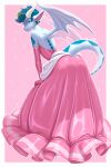  anthro armwear ball_gown blue_body blue_eyes blue_hair blue_markings blue_scales boots bottomwear butt clothed clothing crossdressing crown cryozen dragon dress ear_piercing ear_ring elbow_gloves eyeliner femboy footwear furgonomics gloves hair handwear headgear hi_res high_heeled_boots high_heels holding_bottomwear holding_clothing holding_object holding_skirt horn jewelry lace latex latex_boots latex_clothing latex_dress latex_footwear latex_gloves latex_handwear lipstick looking_at_viewer makeup male markings mascara max_fresnel mythological_creature mythological_scalie mythology piercing pose presenting presenting_hindquarters princess ring_piercing royalty scales scalie shoes simple_background skirt smile solo standing tail tiara watermark wings 