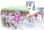  amphibian blue_eyes blue_hair book boots brother_and_sister cutie_mark duo equine female friendship_is_magic frog glowing grass hair horse jar levitation magic male mammal muffinshire multi-colored_hair my_little_pony net pony purple_eyes rock shining_armor_(mlp) sibling sparkles stream twilight_sparkle_(mlp) water 