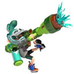  1boy 3d aiming bike_shorts blue_eyes blue_hair dynamic_pose eye_mask firing full_body gradient_hair grey_sweater highres holding holding_weapon ink_tank_(splatoon) inkling inkling_boy inkling_player_character inkzooka_(splatoon) looking_ahead mask multicolored_hair official_art orange_shoes paintball_mask pit_(splatoon) shoes sneakers solo splatoon_(series) splatoon_1 spotted_hair suction_cups sweater tentacle_hair thick_eyebrows transparent_background two-tone_hair v-shaped_eyebrows weapon 
