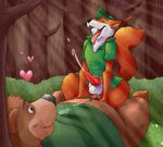  anthro balls bear bottomless canine cum cum_while_penetrated disney duo erection fox gay hands-free little_john male mammal orgasm overweight penetration penis robin_hood robin_hood_hat sex size_difference skaifox tunic 