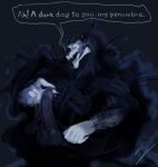 anthro balls black_balls black_body blush bodily_fluids bone cartabon caught_in_the_act cum cum_drip date_everything deer demon dripping eldritch_abomination english_text erection foreskin foreskin_play genital_fluids genitals glowing glowing_eyes hi_res horn humanoid humanoid_genitalia inviting leaking_cum male mammal masturbation monster muscular muscular_anthro muscular_male nude pecs penis precum precum_drip shadow_creature simple_background skeleton solo speech_bubble talking_to_viewer text vein veiny_penis xxxshadowl0rd420xxx 