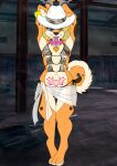 bikini bird_dog blonde_hair bound breasts breeder canid canine canis chain clothing cocker_spaniel collar cowboy_hat cuff_(restraint) dog_ears domestic_dog female hair handcuffs hat headgear headwear heterochromia hi_res hunting_dog mammal mat metal_cuffs mona_alua_atrishi multi_breast pubic_tattoo restraints shiba_inu spaniel spitz standing swimwear tail tattoo tongue tongue_out two-piece_swimsuit wrist_cuffs x45boy
