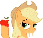  absurd_res alpha_channel apple applejack_(mlp) blonde_hair cowboy_hat equine female feral friendship_is_magic fruit green_eyes hair halthalthalt hat hi_res horse mammal my_little_pony out_of_context plain_background pony solo transparent_background 