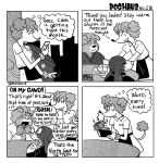 1:1 4_panel_comic anthro canid canine canis dog_haus domestic_dog electronics english_text female fluffy group hi_res jillian_(dog_haus) mammal money moowsiie phone poodle skinny text trio waiter waitress_uniform