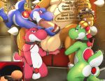 absurd_res anal anal_fingering anal_penetration anthro ball_fondling ball_worship balls bdsm big_balls big_butt big_penis blue_yoshi blush bodily_fluids body_worship bondage bound bowser butt chair chastity_cage chastity_device collar cuff_(restraint) dialogue digital_media_(artwork) dinosaur english_text erection fellatio fingering fondling foreskin furniture genital_fluids genital_worship genitals green_yoshi grope group harem hi_res humanoid_genitalia humanoid_penis katauni king kissing kissing_balls leash male male/male mario mario_bros master/slave nintendo nude object_in_ass open_mouth oral oral_penetration penetration penile penis precum prehistoric_species red_yoshi reptile restraints royalty scalie sex sex_toy sex_toy_in_ass sex_toy_insertion shackles size_difference slave smile speech_bubble stroking_penis submissive tail tail_motion tailwag text thick_thighs throne tied_to_penis tongue tongue_out vibrator vibrator_in_ass yoshi
