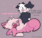  abdominal_bulge anal anal_penetration anthro anthro_on_anthro balls begging_for_cum between_legs black_body black_fur blush bodily_fluids breeding_request canid canine canis close_to_bursting deep_penetration domestic_cat domestic_dog duo felid feline felis femboy from_front_position fur genitals glue_(purrmaxxing) heart_eyes heart_symbol hi_res imminent_orgasm kuro_(purrmaxxing) lying makeup male male/male male_penetrated male_penetrating male_penetrating_male mammal mascara meowing missionary_position moan nude nude_male on_back penetration penis piercing pink_body pink_fur plap profanity purrmaxxing ruined_makeup sex striped_body striped_fur stripes sweat sweatdrop thick_thighs whiskers white_body white_fur 