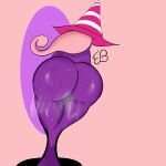  absurd_res anthro big_butt butt crossgender eddiebrije female genitals ghost hair hi_res mario_bros nintendo not_furry nude paper_mario pink_hair purple_body shadow_siren simple_background solo spirit vivian_(mario) vulva wide_hips 