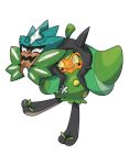  absurdres artist_request bright_pupils closed_mouth fangs full_body highres holding holding_mask mask non-web_source official_art ogerpon ogerpon_(teal_mask) outline pokemon pokemon_(creature) pokemon_focus pokemon_sv smile solo standing standing_on_one_leg star-shaped_pupils star_(symbol) symbol-shaped_pupils third-party_source transparent_background white_outline white_pupils yellow_eyes 