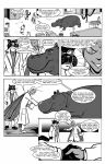 2011 ambiguous_gender animal_humanoid antennae_(anatomy) anthro arthropod arthropod_humanoid avian big_claws black_and_white black_body black_claws black_fur black_tail canid canine canis cheek_tuft claws clothing coat comic common_hippopotamus countershade_neck countershading dialogue doctor doctor&#039;s_coat domestic_dog english_text eyewear facial_tuft female feral fur gesture glasses group gulonine hair hand_in_pocket hand_on_muzzle handshake hi_res hippopotamid humanoid inner_ear_fluff insect insect_humanoid insect_wings inside jack_salem lab_coat laboratory laboratory_equipment long_claws long_tail looking_at_another mad_scientist male mammal marten medical_instrument monochrome mustelid musteline operating_room operating_table pince-nez pockets roz_gibson sable_(marten) scientific_instrument sink skeptical smile speech_bubble standing surgical_instrument tail talking_to_another teeth text topwear touching_face trenchcoat trio_focus tuft walking whiskers wings
