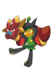  alternate_form artist_request bright_pupils closed_mouth fangs full_body highres holding holding_mask mask official_art ogerpon ogerpon_(hearthflame_mask) pokemon pokemon_(creature) pokemon_focus pokemon_sv simple_background smile solo standing standing_on_one_leg star-shaped_pupils star_(symbol) symbol-shaped_pupils third-party_source white_background white_pupils yellow_eyes 