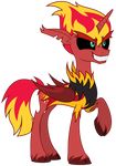  absurd_res cutie_mark demon equestria_girls equine fangs female fur green_eyes hair hi_res hooves horn horse mammal my_little_pony ponification pony red_fur solo sunset_shimmer_(eg) two_tone_hair vector winged_unicorn wings zutheskunk 