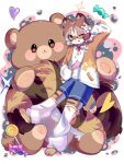 2024 3:4 accessory anthro bear_plushie biped brown_ear_tips brown_hair canid canine clothed clothing colored countershade_face countershade_hands countershade_legs countershade_neck countershade_torso countershading dipstick_ears ear_markings eyewear female footwear front_view fully_clothed gesture glasses hair hair_accessory hand_gesture hi_res looking_at_viewer mammal midair multicolored_ears multicolored_eyes one_eye_closed pawpads pink_inner_ear pink_pawpads plushie potatotanuki_(potatoximon) raccoon_dog socks solo tanuki tongue tongue_out two_tone_eyes unknown_artist v_sign white_body white_countershading wink winking_at_viewer