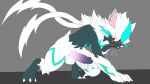 2_tails anthro balls big_penis blue_body blue_fur blush blush_lines bodily_fluids claws fan_character fur generation_7_pokemon genitals humanoid_genitalia humaonid_penis kerrel_(zeraora) legendary_pokemon male multi_tail multicolored_body multicolored_fur mxsb_(artist) nintendo penis pokemon pokemon_(species) purple_penis red_eyes saliva sigh solo spiked_penis spikes spikes_(anatomy) tail two_tone_body two_tone_fur white_body white_fur worried zeraora