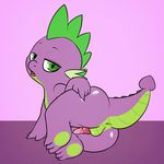  anus balls butt clopper-dude cub dragon friendship_is_magic green_eyes hi_res male my_little_pony penis presenting presenting_hindquarters solo spike_(mlp) young 