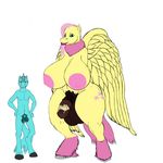  balls big_balls big_breasts big_penis billyjeans22 breasts cutie_mark equine female fluttershy_(mlp) friendship_is_magic hooves horn horse hyper hyper_balls hyper_breast hyper_penis mammal my_little_pony penis plain_background pony size_difference wings 