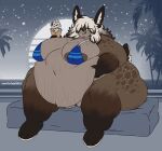 anthro areola areola_slip belly belly_overhang belly_rolls big_belly big_breasts big_butt bikini breasts brown_body brown_fur butt cellulite cleavage clothed clothing deep_navel dessert double_chin english_text fat_arms fat_rolls female food freckled_breasts freckles fur fur_tuft hair hand_on_belly hi_res huge_belly huge_breasts huge_butt huge_thighs ice_cream ill_fitting_clothing lagomorph leporid licking licking_lips mammal markings mexifurfoof midriff morbidly_obese morbidly_obese_female navel obese obese_female overweight overweight_female rabbit robin_baskan_(mexifurfoof) solo spots spotted_body stretch_marks swimwear text thick_thighs tongue tongue_out tuft two-piece_swimsuit watermark wide_hips