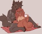 affectionate anthro areola bear bedding belly beverage big_tail blanket breasts canid canine canis chest_fur claws clothed clothed_male clothing coffee container cozy cuckold cuddling cup curled_tail digital_media_(artwork) duo eyewear feet female fingers floppy_ears fluffy fur fur_markings glasses hair happy heart_(marking) infidelity interspecies intimate junebuq long_hair long_tail looking_at_viewer male mammal markings marrok_(ranharasaki) messy_hair misby nipples nude nude_female outside pawpads paws picnic pointy_ears pose prick_ears relaxing romantic scar shaded sitting sketch_color snout soft_shading stripes tail toes topless tuft ursine wolf