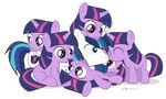  clones cutie_mark dm29 duo equine female friendship_is_magic fur hair happy horn horse male mammal my_little_pony pony purple_eyes purple_fur shining_armor_(mlp) sibling twilight_sparkle_(mlp) two_tone_hair unicorn white_fur young 