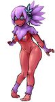  barefoot black_eyes blue_nipples blush breasts female flora_fauna floran flower navel nipples nude plain_background red_skin senatorwong solo starbound video_games white_background 