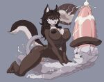 2025 animal_genitalia animal_penis anthro anthro_on_anthro anthro_penetrated anthro_penetrating anthro_penetrating_anthro areola big_areola big_breasts big_nipples blue_eyes bodily_fluids breasts brown_body brown_fur brown_hair canid canine cum cum_in_vagina cum_inside digital_media_(artwork) duo ejaculation felid feline feline_genitalia feline_penis female female_penetrated fur genital_fluids genitals grey_body grey_fur gwyneth_(coc2) haiiroyuki_(zekeofgods) hair hi_res impregnation internal internal_vaginal male male/female male_penetrating male_penetrating_female mammal multicolored_body multicolored_fur navel nipples nude open_mouth open_smile pata penetration penile penile_penetration penis penis_in_vagina sex simple_background smile tail tongue tongue_out two_tone_body two_tone_fur vaginal vaginal_penetration vulva white_body white_fur