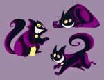 2025 alice_in_wonderland cellbothq domestic_cat felid feline felis feral friend_(deltarune) heterochromia hi_res mammal parody pink_background purple_body simple_background solo