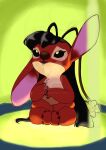 2016 4_arms 4_fingers 4_toes alien antennae_(anatomy) anthro biped black_eyes black_hair brown_nose chest_tuft chinese_description colored_sketch countershade_fur countershading crazy830429 digital_drawing_(artwork) digital_media_(artwork) disney distracting_watermark experiment_(lilo_and_stitch) eyebrows eyelashes feet female fingers fur hair hi_res lilo_and_stitch lilo_pelekai lilo_pelekai_(experiment) long_antennae long_ears long_hair multi_arm multi_limb one_ear_up open_mouth raised_inner_eyebrows red_body red_fur sitting sketch solo text toes tuft url watermark
