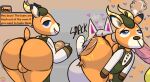 anal animal_crossing anthro beau_(animal_crossing) bent_over big_butt bodily_fluids bubble_butt butt butt_slap canid canine canis deer erection fang_(animal_crossing) femboy genitals group half-closed_eyes heart_eyes heart_symbol klutzatdusk looking_back looking_pleasured male male/male mammal narrowed_eyes nintendo oral oral_penetration penetration penis rimming rimming_male saliva saliva_on_penis saliva_string sex slap spank_marks spanking thick_thighs trio wide_hips wolf