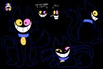 2025 absurd_res black_background black_body collar deltarune domestic_cat duo felid feline felis feral friend_(deltarune) heterochromia hi_res mammal simple_background spamton_g._spamton text undertale_(series) unknown_artist