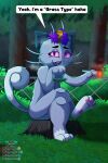  2:3 3_fingers 3_toes absurd_res alolan_form alolan_meowth ambiguous_gender amulet_coin anthro bloodshot_eyes chi_panpan cute_fangs dialogue drugs fangs feet fingers forest fur generation_7_pokemon grey_body grey_fur hair hi_res holding_object humor marijuana marijuana_blunt meme night nintendo pawpads pink_pawpads plant pokemon pokemon_(species) purple_eyes purple_hair regional_form_(pokemon) shitpost sitting smile smoking solo stoned substance_intoxication tail talking_to_viewer teeth toes tree whiskers 