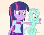  amber_eyes animated clothed clothing cutie_mark dm29 duo equestria_girls equine female friendship_is_magic fur green_fur hair horn horse human lyra_(mlp) lyra_heartstrings_(mlp) mammal my_little_pony pony purple_eyes square_crossover time_lapse twilight_sparkle_(eg) two_tone_hair unicorn 