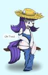  blue_eyes blush clothed clothing cutie_mark english_text equine female flat_chested friendship_is_magic fur gigapon hair hat horse long_hair mammal masturbation my_little_pony one_eye_closed panties plain_background pony purple_hair pussy_juice rarity_(mlp) sitting solo straw_hat text underwear wet white_fur 