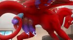 2_penises anal anal_penetration bodily_fluids cum dildo dildo_in_ass dildo_insertion dragon erection feral genital_fluids genitals hi_res horn knot l.gecko male multi_genitalia multi_penis mythological_creature mythological_scalie mythology nie_lao object_in_ass pawpads penetration penis purple_pawpads purple_penis red_body red_knot red_scales scales scalie sex_toy sex_toy_in_ass sex_toy_insertion solo white_horn yellow_eyes