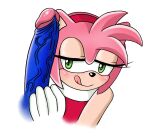 accessory amy_rose anthro blue_penis blush clothed clothed_female clothing eulipotyphlan faceless_character faceless_male female female_focus genitals glans glistening glistening_genitalia glistening_glans glistening_penis gloves green_eyes hair hair_accessory hairband half-closed_eyes handwear hedgehog hi_res kio_(artist) licking licking_lips licking_own_lips looking_at_genitalia looking_at_penis male mammal narrowed_eyes penis pink_glans pink_hair sega simple_background solo solo_focus sonic_the_hedgehog sonic_the_hedgehog_(series) tagme tongue tongue_out touching_penis vein veiny_penis white_background white_clothing white_gloves white_handwear