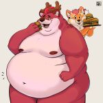 absurd_res anthro bear belly belly_squish big_butt burger butt canid canine canis chubby_cheeks comic coyote deer duo feederism food fupa gainer happy hi_res hybrid love male male/male mammal nipples obese obese_male overweight overweight_anthro overweight_male roy_(t_cayoti) slightly_chubby slightly_chubby_male squish t_cayoti tharos_(t_cayoti)