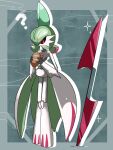  ? armor food highres inb795 iron_valiant joints low_twintails pink_eyes planted pokemon pokemon_(creature) robot robot_joints sandwich twintails waist_cape weapon white_armor 