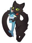 2024 alpha_channel anthro black_body black_eyebrows black_eyes black_fur black_inner_ear_fluff black_nose black_tail blep blue_body blue_tail cheek_tuft collar domestic_cat duo eeveelution eyebrows eyes_closed facial_tuft fangs felid feline felis feral fur generation_1_pokemon green_sclera happy_(lobotodoc) hi_res holding_another inner_ear_fluff long_tail looking_at_viewer male mammal minzemilk multicolored_body navel nintendo outline pawpads paws pink_nose pink_pawpads pokemon pokemon_(species) red_collar simple_background smile standing tail tan_body teeth tongue tongue_out transparent_background tuft vaporeon white_outline