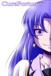  character_name cure_fortune dress earrings english eyelashes happinesscharge_precure! highres hikawa_iona jewelry looking_at_viewer magical_girl nishi_koutarou precure purple_eyes purple_hair simple_background smile solo white_background 