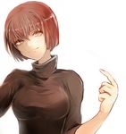  asyde bad_id bad_pixiv_id bob_cut brown_eyes brown_hair hyuuga_(kantai_collection) kantai_collection short_hair solo turtleneck 