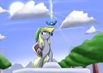  cloud crossover cutie_mark derpy_hooves_(mlp) equine female friendship_is_magic fur grey_fur hair hat horse mammal my_little_pony nintendo outside pegasus pony reikomuffin shield sky solo sword the_legend_of_zelda tree video_games weapon wings yellow_eyes 